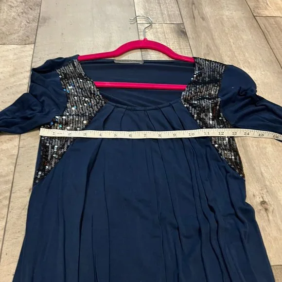5/$20 Navy Blue Sparkle Going out top - Picture 4 of 5